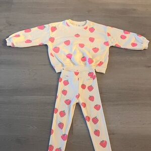 Zara Pink Strawberry Kids Pajama Set